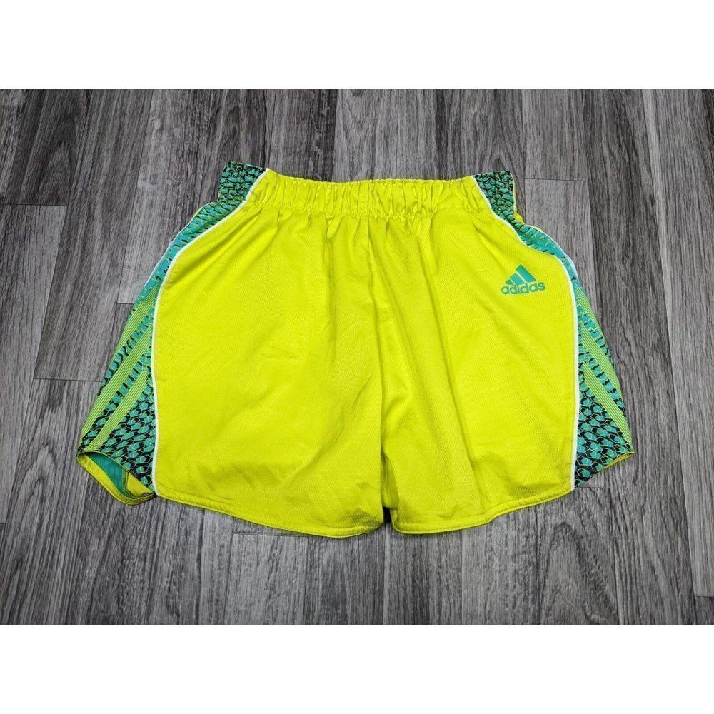 (3/$27)Adidas Size Small Pull On Clima Lite Elastic Waist Yellow Athletic Shorts